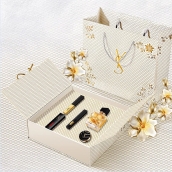 淑女花映日荷花彩妆十件套中国风雕花口红化妆品全套